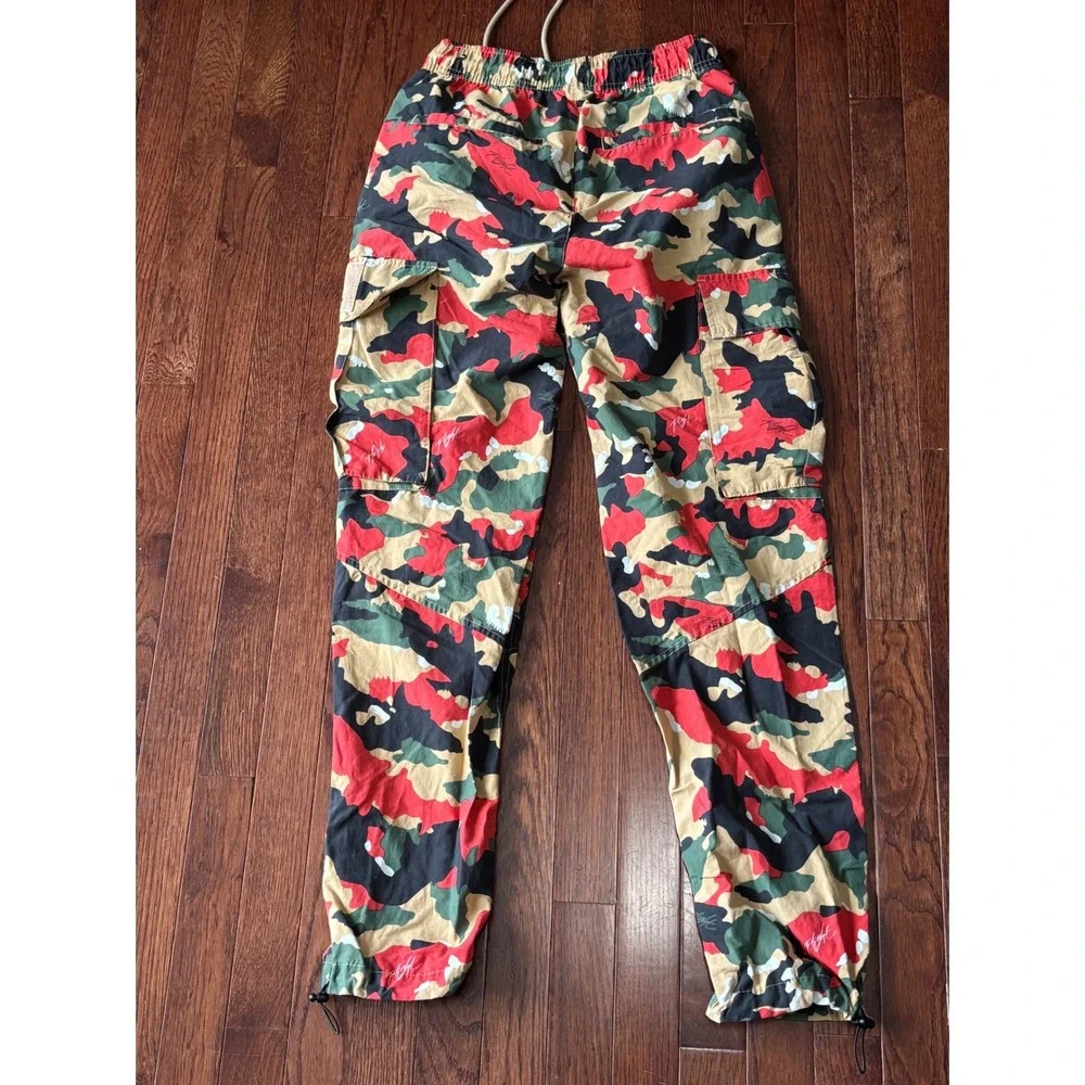Jordan Essentials Flight Heritage Camo Cargo Pants Red Tan Green DC7450-246 XS